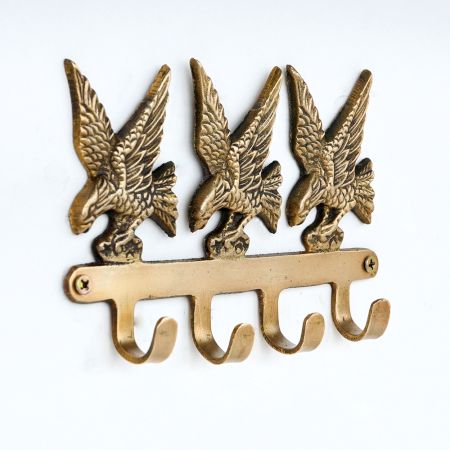 Golden Handmade Brass Eagle Wall Hook