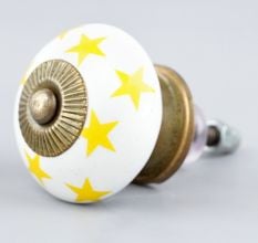 Yellow Star Ceramic Knob