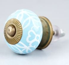 Turquoise Painted Leaf Knob