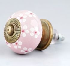 Pink Tiny Flower Dresser Knob