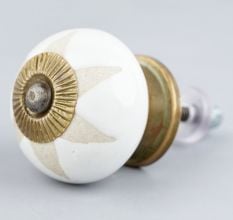 White Etched Ceramic Knob-21