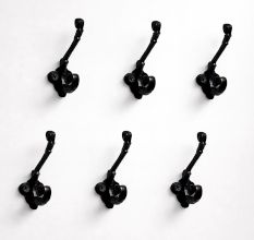 6 Pieces Black Decorative Cast Iron Coat Hooks