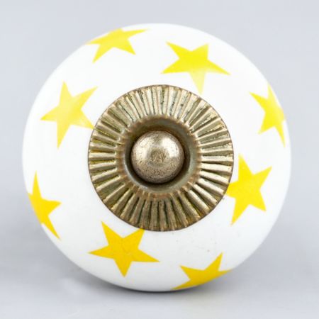 Yellow Star Ceramic Knob