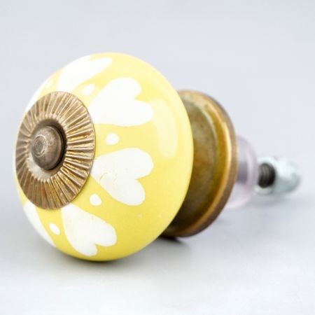 White Heart Ceramic Drawer Knob
