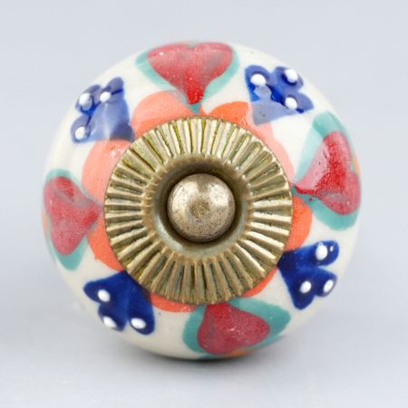 Orange Flower Ceramic Floral Cabinet Knob Online