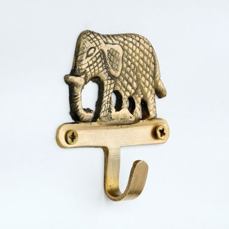 Handcrafted Brass Elephant Wall Hook