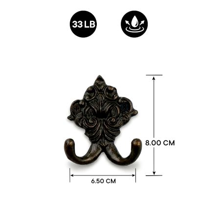 6 Pieces Antique Iron Heavy Duty Wall Hooks