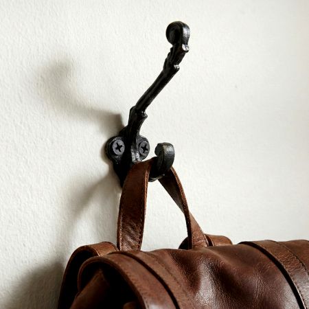 6 Pieces Black Decorative Cast Iron Coat Hooks