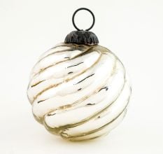 Vintage Glass Silver Round Hanging Ornament For Christmas Tree decor