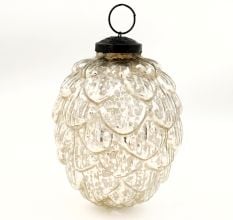 Antique Silver Mercury Glass Christmas Ornament