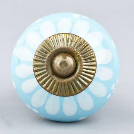 Turquoise Floral Ceramic Drawer Knobs Online