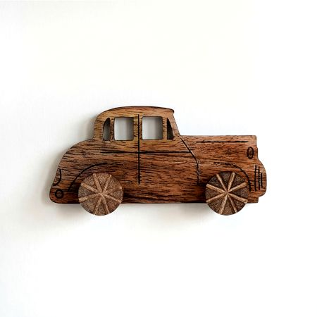 Natural Wooden Adhesive Car Design Wall Hook