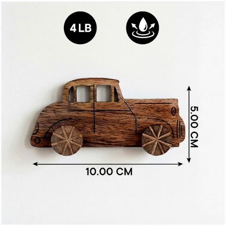 Natural Wooden Adhesive Car Design Wall Hook