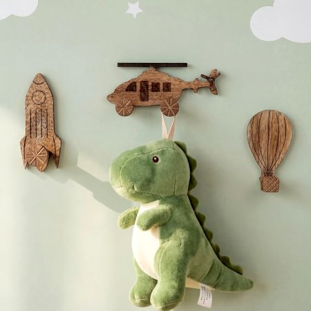 Handmade Adhesive Wooden Wall Hook Set – Kids Wall Hooks - 3 Pieces
