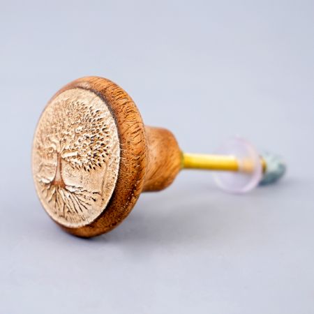 Wood Tree Design Round Shape Cupboard Drawer Knob