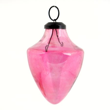Vintage Pink Glass Cone Shape Hanging Ornament