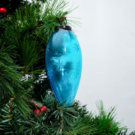 Vintage Decorative Turquoise Glass Star Design Hanging Ornament