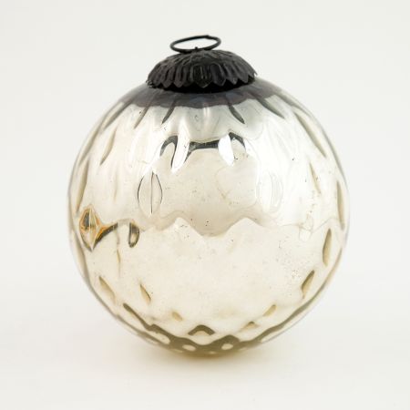 Vintage Style Mercury Silver Glass Christmas Ornament