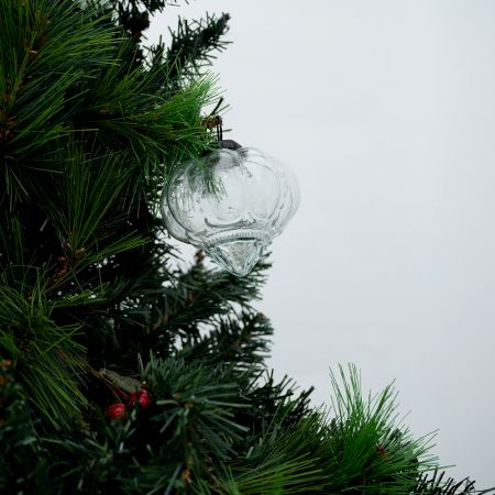 Vintage Clear Onion Shaped Glass Christmas Ornament