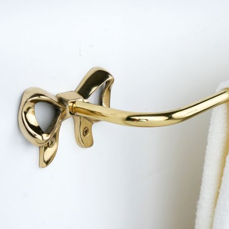 Golden Handmade Towel Hanger Made of Premium Brass
