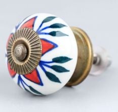 Red Flower Ceramic Dresser Knob Online