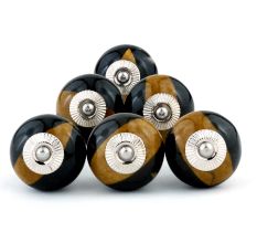Handmade Brown and Black Ceramic Kitchen Cabinet Knobs