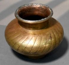 Handcrafted Brass Textured Vintage Finish Traditional Kalash