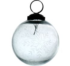 Clear Vintage Style Leaf Design Glass Christmas Ornament