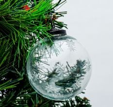 Clear Plum Star Cut Christmas Hanging