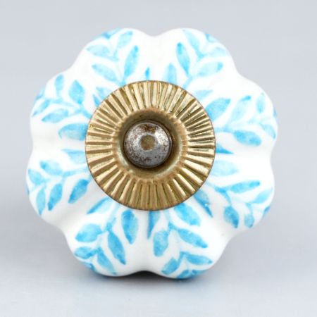 Turquoise Leaf Medium Knob