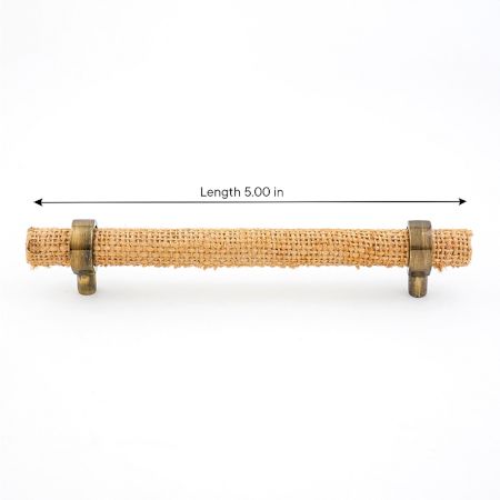 Adjustable Natural Jute Cabinet Handle Rustic Drawer Pull (5 Inches)