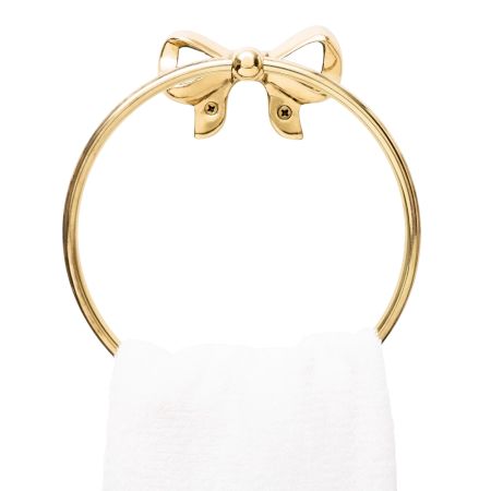 Premium Brass Bow Design Ring Hanger for Bathroom