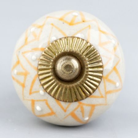 Mustard Floral Ceramic Knob