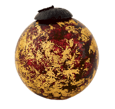 Vintage Red and Gold Glass Christmas Ornament