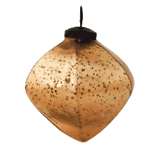 Gold Decorative Mercury Glass Diamond Shape Hanging Ornament