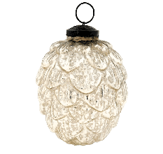 Antique Silver Mercury Glass Christmas Ornament