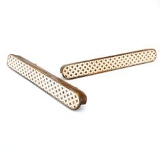 Handmade Wooden Dresser Handle with Geometric Inlay In Pair (12 Inch)