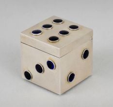 Handcrafted Silver Dice Design Storage Box Keepsake