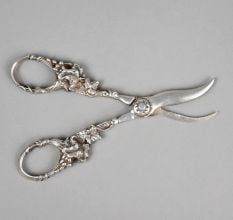 Handcrafted Silver Grape Shears Vintage Fruit Scissors