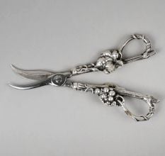 Handcrafted Silver Grape Shears with Stainless Steel Blade