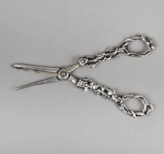 Handcrafted Pure Silver Grape Shears Vintage Fruit Scissors