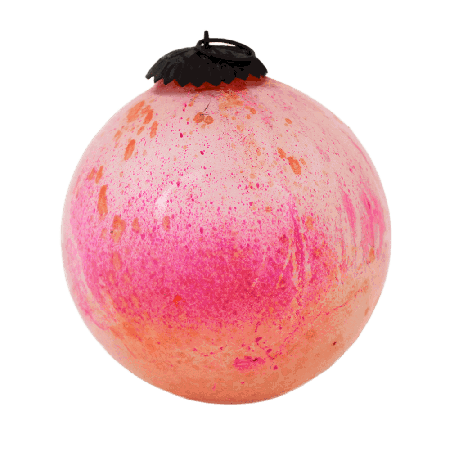 Pink Decorative Round Glass Hanging Ornament
