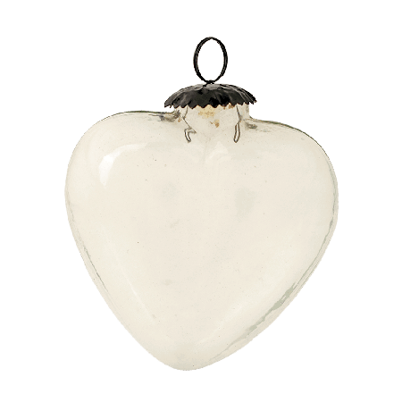 Clear Decorative Heart Shaped Glass Christmas Hanging Ornament