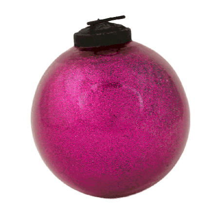 Pink Glitter Glass Christmas Ball Ornament