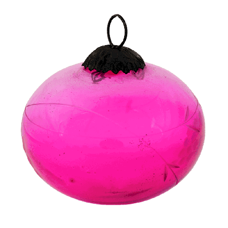 Queen Pink Vintage Glass Turnip Christmas Ornament