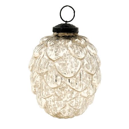 Antique Silver Mercury Glass Christmas Ornament