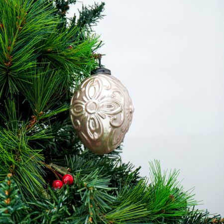 Silver Decorative Style Mercury Glass Christmas Ornament