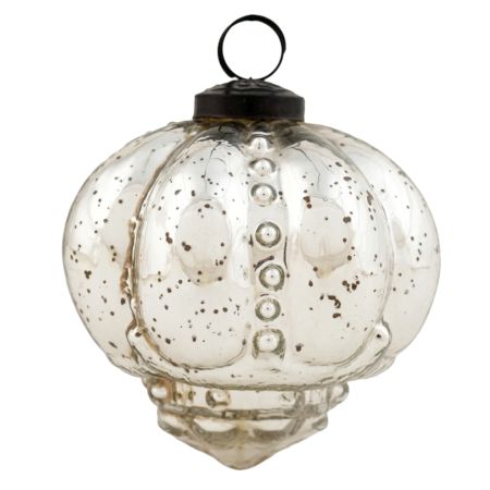 Silver Style Dome Mercury Glass Christmas Ornament