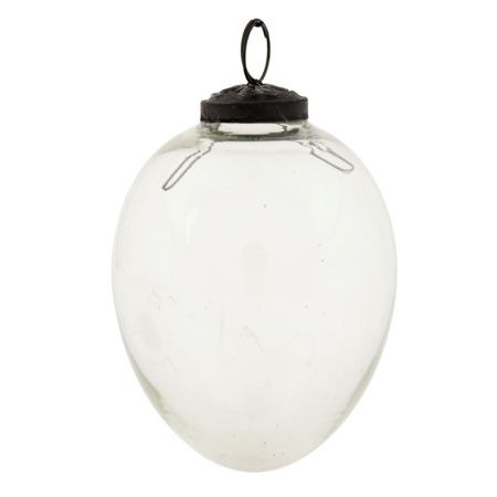 Clear Vintage Avocado Glass Christmas Ornament