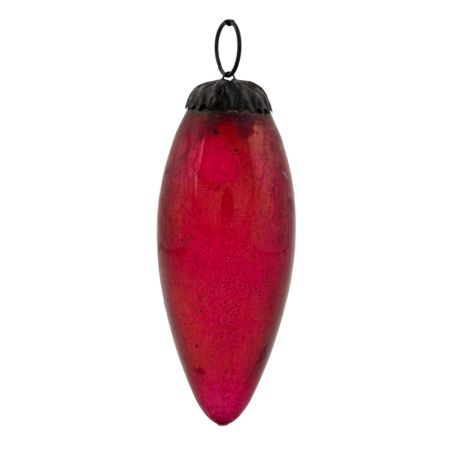 Red Vintage Glass Christmas Ornament
